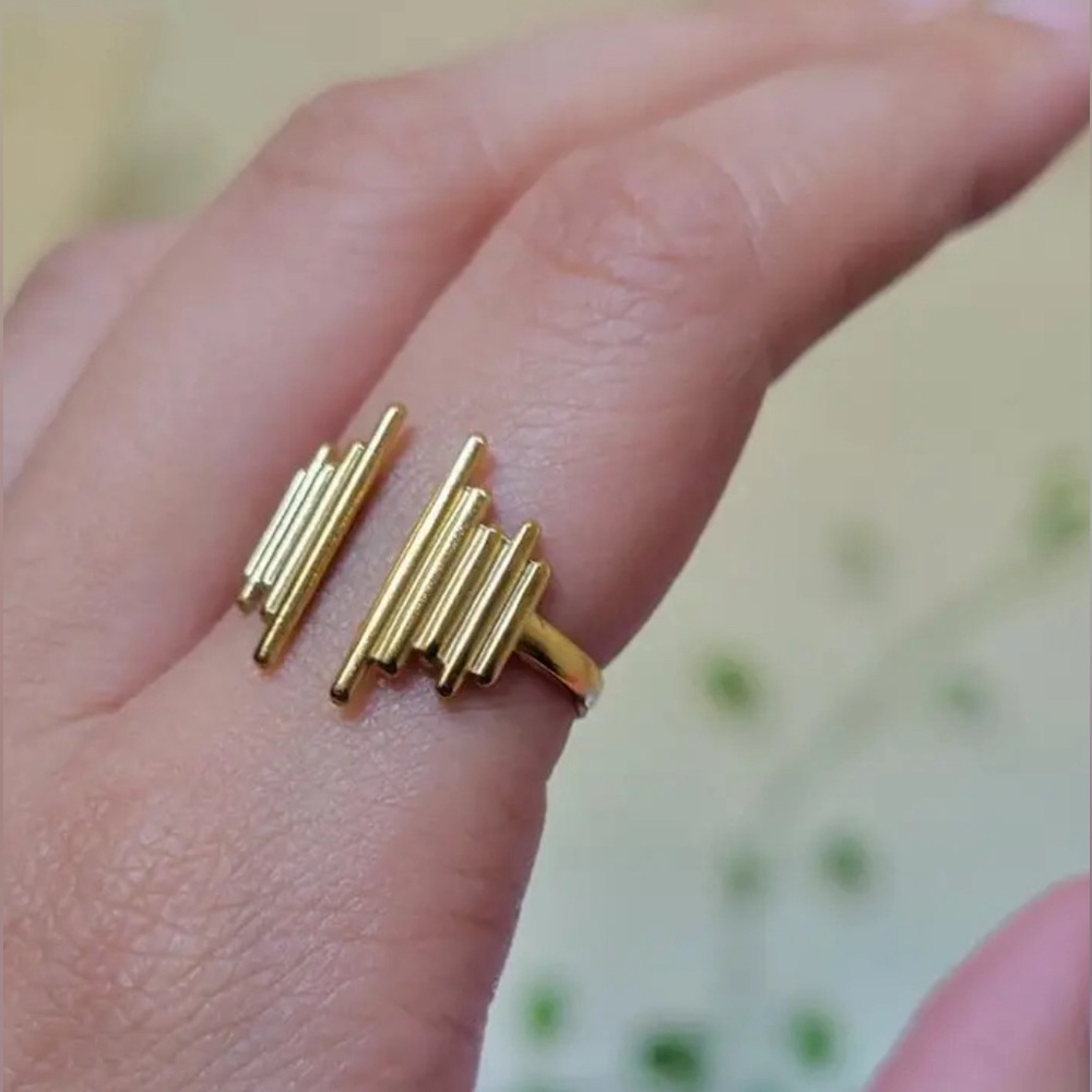 18k gold plated ring mid century modern Simple yet Elegant jewelry